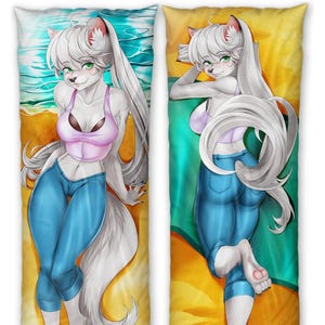 Daki Victoria- Kunst von Yulia Gruzdeva - der Schneefuchs Dakimakura Pelzkissenbezug