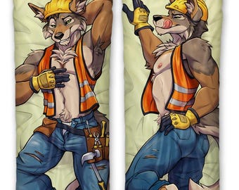 Furry Daki Zane  - Art by Alibi-cami - The brown Coyote Dakimakura Furry Body Pillow Cover