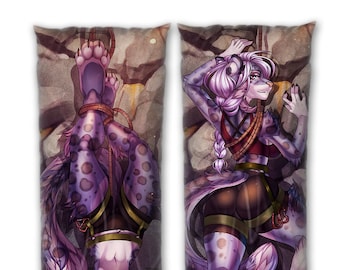 Daki Darina - Art by Cerbera - the tied up mountain climber snow leopard snep girl Dakimakura Furry Body Pillow Cover