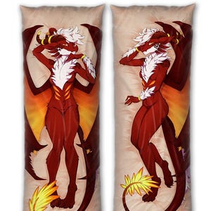 Daki Venmys - Art by Basilisk - The Red Dragon Dakimakura Furry Body Pillow Cover -Art by Basilisk-