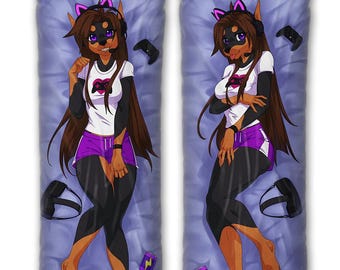 Daki Sythe - Art by Basilisk - the Gamer Dog Dakimakura Furry Body Pillow Cover