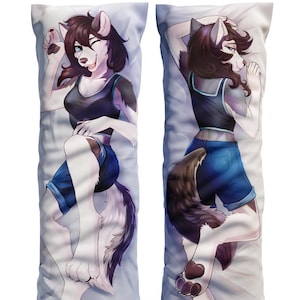 Daki Ares - Kunst von Taneysha - der schneebedeckte Husky Dakimakura Kissenbezug