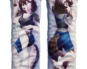 Daki Ares - Art by Taneysha - the snow Husky Dakimakura Furry Body Pillow Cover