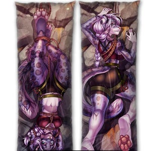 Daki Darina - Art by Cerbera - the tied up mountain climber snow leopard snep girl Dakimakura Furry Body Pillow Cover