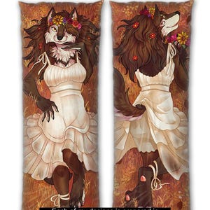 Daki Louise - Kunst von Ram der Drache - Der braune Wolf Dakimakura pelzige Körper Kissenbezug - Kunst von Ram der Drache -