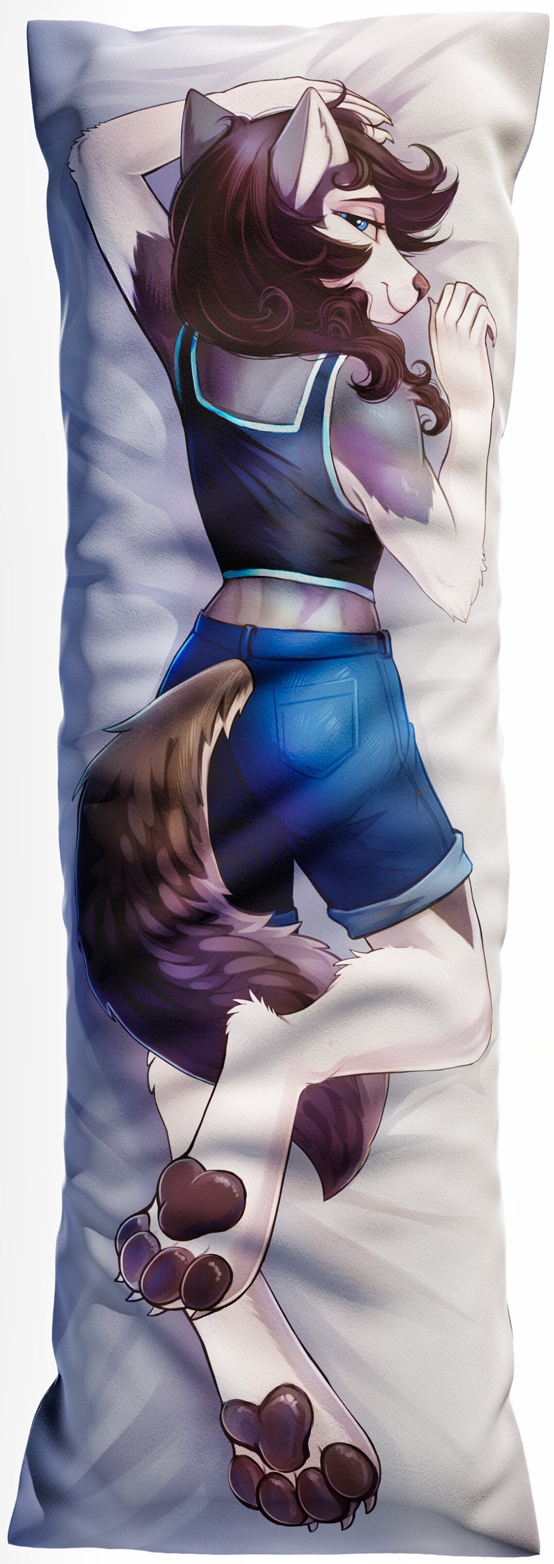 Daki Ares the Snow Husky Dakimakura Furry Body Pillow Cover Etsy