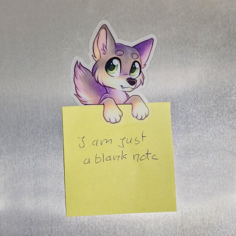 Wolf Sticky Note Cute Furry Wolf Durable Transparent Vinyl Sticker, Kawaii Sticker ...