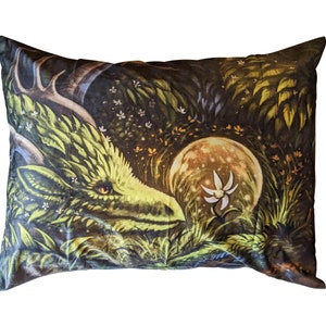 Dragon US Standard Furry Pillow Cover for Bed, Animal Nursery Decor, Dragon Artwork, Dragon Room Decor, Dragon Nursery Decor