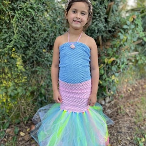 Long Mermaid Tail Costume, Girls Fitted Mermaid Dress, Mermaid Costume