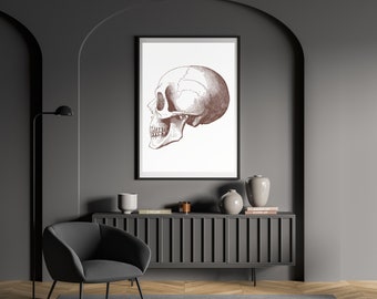 Skull and Butterflies Prints set of 3, Gothic Modern Wall Art, Digital Art Prints, Wall Decor, Home Decor, Dark Wall Art, Modern Home Decor