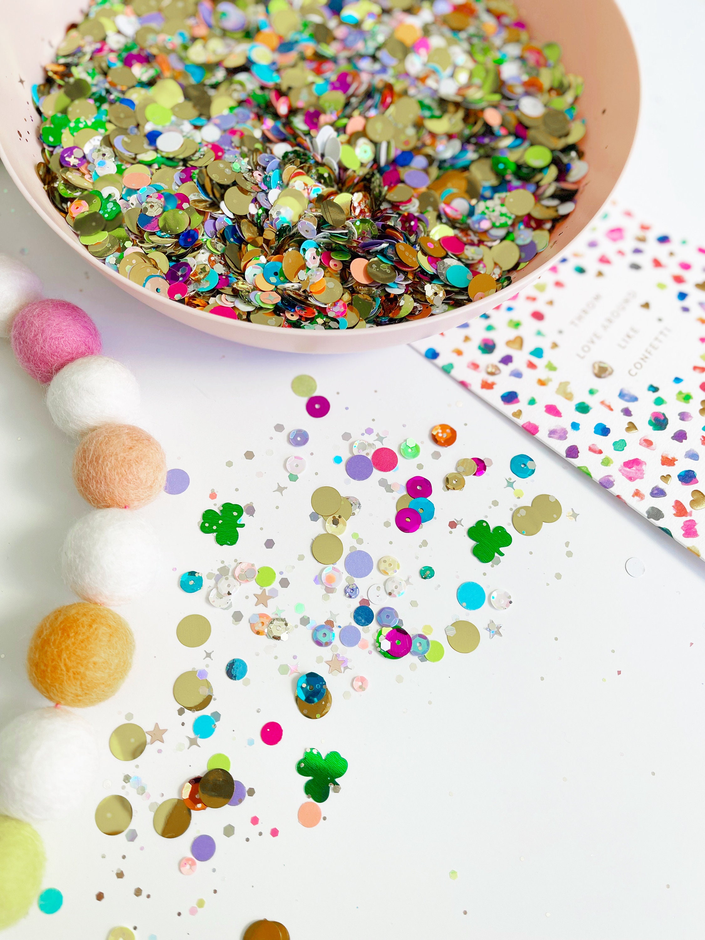 60g St Patricks Day Confetti Irish Clover Glitter Shamrock