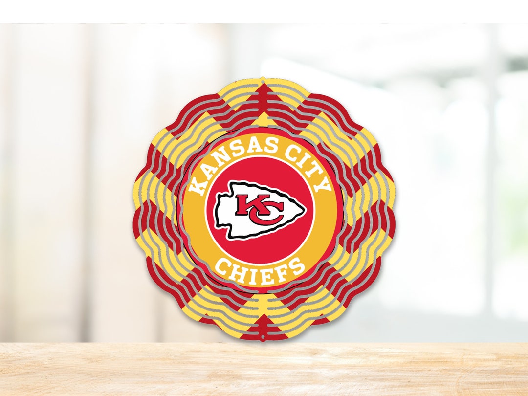 Kansas City Chiefs Wind Spinner Metal Spinner Football Decor Yard Decor