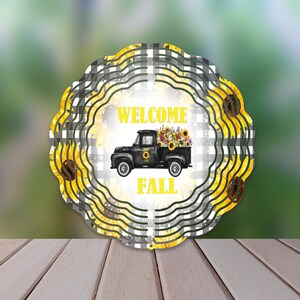 Fall Truck Wind Spinner - Metal Spinner - Fall Autumn Decor - Yard Decor - Garden Decor