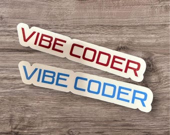 AI Vibe Coder Sticker – Cool Programmer Vinyl Decal for ChatGPT & Copilot Users - AI-augmented approach to software development
