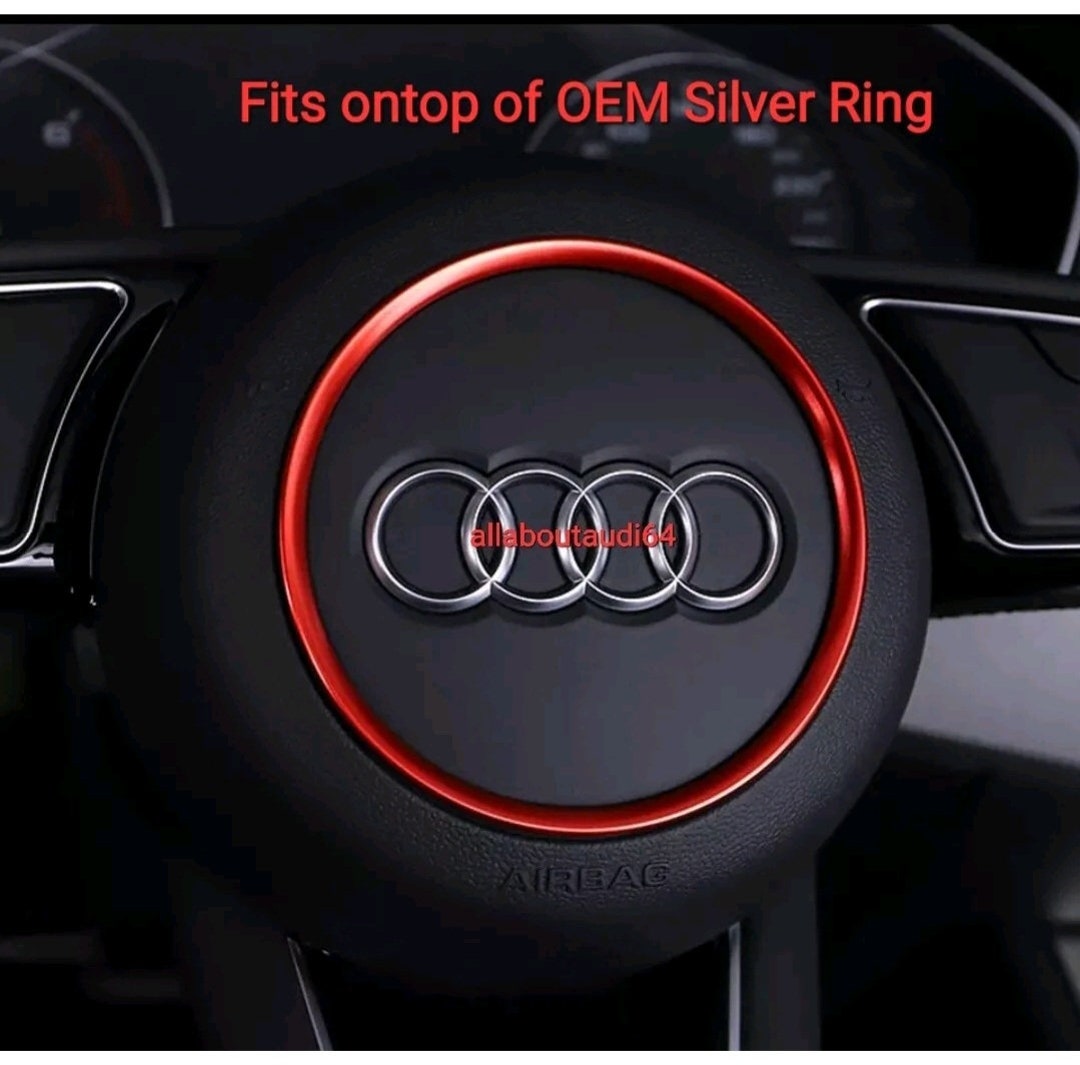Fits Audi TT TTS TTRS 8S A4 S4 B9 A3 S3 8Y Q2 A5 F5 Steering Wheel Ring ...