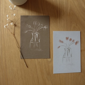 Postkarte Tulpen in Vase