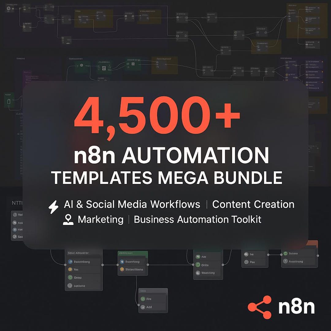 4,500+ N8n Automation Templates Mega Bundle AI Workflows | Social Media ...