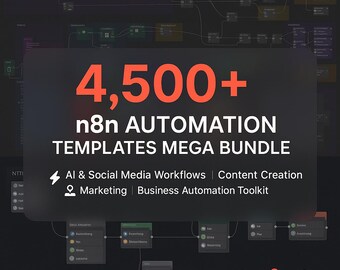 Más de 4500 plantillas de automatización n8n: paquete completo para flujos de trabajo de IA, redes sociales, creación de contenido, marketing y automatización empresarial.