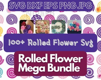 100+ Rolled Paper Flower SVG Templates: DIY Cricut Projects (Digital Download)