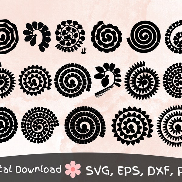 Rolled flower SVG, Rolled flower SVG, 3d flower SVG, Paper flower Svg, Digital paper Svg, Digital download, Leaf svg, Paper svg, Jpg 300 dpi