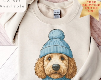 Chemise Goldendoodle d'hiver, sweat-shirt doré doodle, chemise maman chien doodle, pull des fêtes Goldendoodle, cadeau maman doodle, cadeau doodle amateur