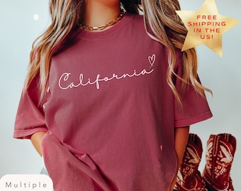 Comfort Colors Love California Shirt, Trendy California TShirt, Cali Lover Gift, California State Pride Tee Shirt, Golden State TShirt