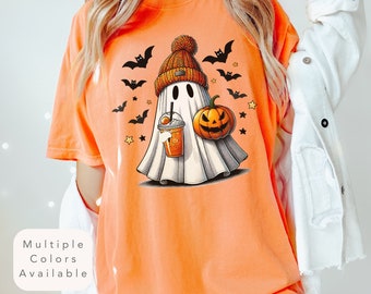 Halloween Ghost Comfort Colors Shirt, Cute Ghost TShirt, Womens Halloween Shirt, Fall T-Shirt, Spooky Season Shirt, Cute Gift For Halloween