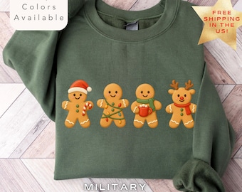 Gingerbread Christmas Cookies Sweatshirt, Cozy Christmas Sweatshirt, Gingerbread Cookies Sweatshirt, Holiday Sweater, Festive Xmas Crewneck