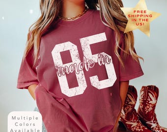 Distressed Comfort Colors 40th Birthday Shirt, 40th Birthday Gift for Her, Forties Birthday Party Tee Shirt, Cute Fortieth Birthday Shirt