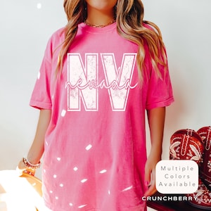 Distressed Comfort Colors Nevada Shirt, Oversize Trendy Nevada TShirt, Varsity Aesthetic Nevada Gift, Retro Vintage Nevada State Tee Shirt