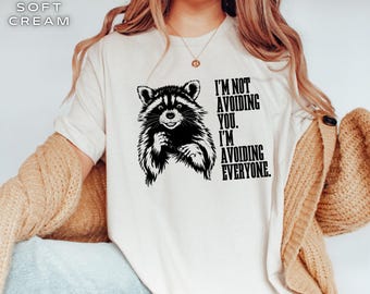Camiseta divertida de mapache con ansiedad, camiseta divertida de mapache, camiseta sarcástica y desquiciada, camiseta ingeniosa sobre salud mental, camiseta vintage de humor sobre la ansiedad del mapache