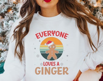 Lustiges Rothaarige Weihnachtshemd, Ingwer-Haar Feiertags-Pullover, Stolzes Ingwer-Sweatshirt, Festliches Lebkuchen-Weihnachtsgeschenk, Weihnachten Rundhalsausschnitt