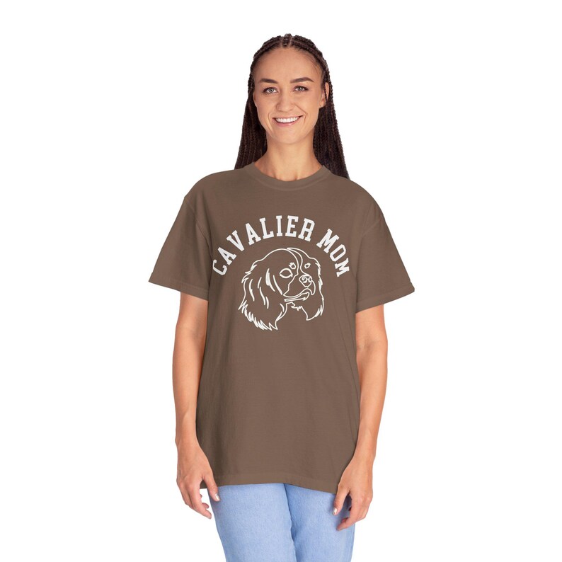 Chemise maman cavalier couleurs confort, chemise épagneul Cavalier King Charles, t-shirt amateur de cavaliers, col rond cadeau cavalier, t-shirt maman chien rigolo image 16