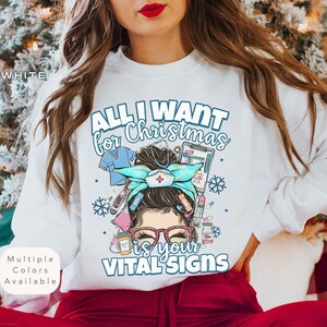 Funny Christmas Nurse Sweatshirt, Christmas Nurse Shirt, Holiday Nursing Sweatshirt, Christmas ER Nurse Sweater, Emergency Nurse Crewneck
