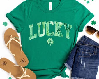 Camiseta del Día de San Patricio, Camiseta de la Suerte de San Patricio, Sudadera de la Suerte con Pinceladas, Sudadera de Mujer del Día de San Patricio, Sudadera de Cuello Redondo de la Suerte con Trébol Irlandés