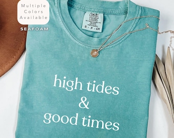 Comfort Colors Beach Shirt, Minimalist Hello Summer Tee, Cute Coastal T-Shirt for Women, Ocean Vibes, Vacation Gift, Beach Club Beach Lover