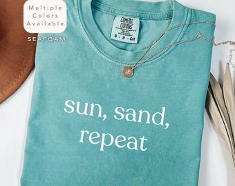 Comfort Colors Beach Shirt, Minimalist Hello Summer Tee, Cute Coastal T-Shirt for Women, Ocean Vibes, Vacation Gift, Beach Club Beach Lover