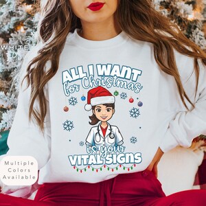 Funny Christmas Nurse Sweatshirt, Christmas Nurse Shirt, Holiday Nursing Sweatshirt, Christmas ER Nurse Sweater, Emergency Nurse Crewneck