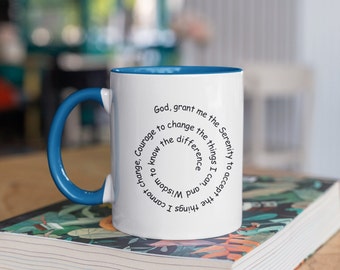 Serenity Prayer Mug for Recovering Addicts, Serenity Prayer Coffee Mug, Unique Serenity Prayer Mug for Alcoholic Anonymous, AA 12-step Mug