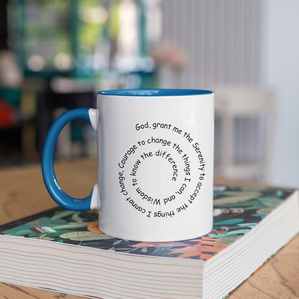 Serenity Prayer Mug for Recovering Addicts, Serenity Prayer Coffee Mug, Unique Serenity Prayer Mug for Alcoholic Anonymous, AA 12-step Mug