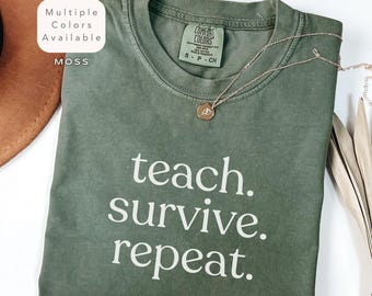 Camiseta divertida para profesores de Comfort Colors, camiseta minimalista para profesores, camiseta de vuelta al cole, regalo sarcástico para profesores, camiseta de agradecimiento para profesores.