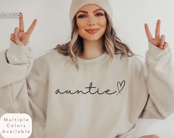 New Auntie Sweatshirt, Gift for Aunt, Cool Aunt Sweatshirt, New Aunt Gift, Auntie Era Sweater, Mother's Day Gift, Pregnancy Reveal Shirt