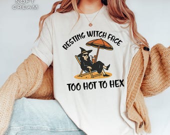 Camiseta de Halloween retro de verano con estética de esqueleto, camiseta de moda de fantasma sexy, camiseta de temporada espeluznante, camiseta divertida de verano de Halloween, camiseta de fiesta de monstruos en la playa