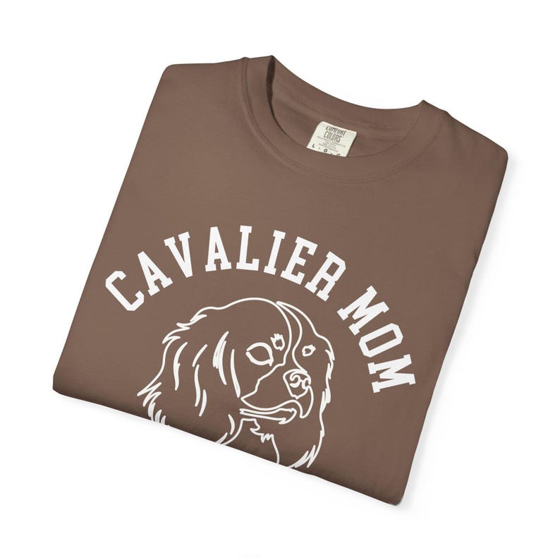 Chemise maman cavalier couleurs confort, chemise épagneul Cavalier King Charles, t-shirt amateur de cavaliers, col rond cadeau cavalier, t-shirt maman chien rigolo image 14