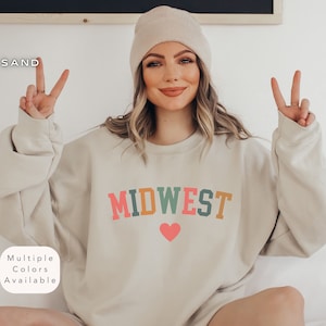 Schattig Midwest Sweatshirt, Gezellig Midwest Shirt, Trendy Midwest Crewneck, Midwest Lover Gift Sweater, Unisex kleding, comfortabele moeder aanwezig