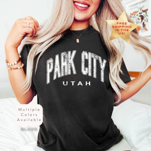 Comfort Colors Park City Utah Shirt, Distressed Park City Tee, Cute Trendy Park City T-Shirt, Retro Varsity Style Graphic Park CityTShirt