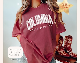 Comfort Colors Columbia South Carolina Shirt, Distressed Columbia Tee, Cute Trendy Columbia T-Shirt, Retro Varsity Style Graphic SC TShirt