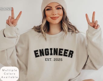 Engineering Shirt Gift for Graduate 2025, Engineering Student Graduation Gift Sweatshirt, New Engineer Gifts, Mechanical Engineer Sweater