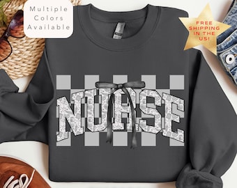Coquette Registered Nurse Sweatshirt, RN Nurse Shirt, Nurse Life Shirt, Cute Nurse Gift, Nursing School Sweatshirt, Registered Nurse Sweater