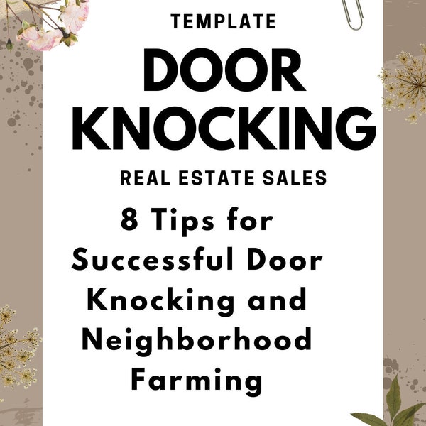 Real Estate Door Knocking Guide Digital Download PNG | Real Estate Script Template Real Estate Farming, Realtor Door Knocking | Printable